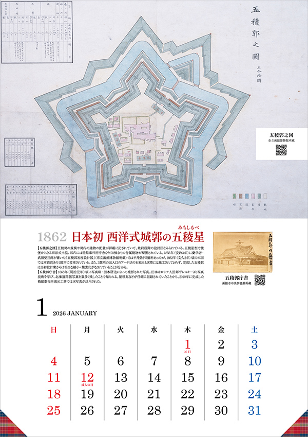 1862年頃 日本初 西洋式城郭の五稜星（みちしるべ）